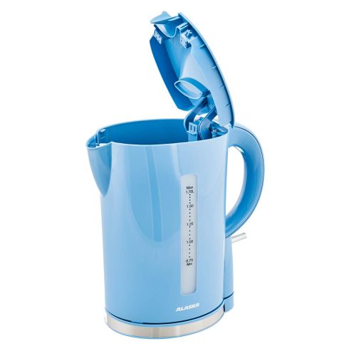  ALASKA Wasserkocher retro WK 2209 DSB | Blau | 1,7 Liter | Anti-Kalk-Filter | Kabelaufwicklung | Wasserstandsanzeige | 2.200 Watt