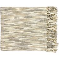 Surya Teegan TEE-1001 Knit Hand Woven 100% Acrylic Gray 55 x 78 Throw