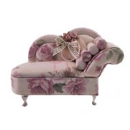 PANDA SUPERSTORE Luxury Sofa for Dolls Furniture /Floral Style Jewel Case-Silver, Pink