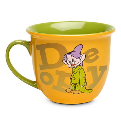 디즈니 Disney Store Dopey Coffee Mug Cup Gold Green 2014 Dwarf