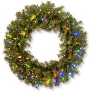 National Tree Company National Tree 30 Inch Norwood Fir Wreath with 100 Battery Operated Multicolor LED Lights (NF3-309-30WB-1)