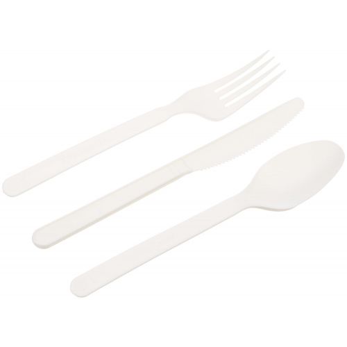  AmazonBasics Compostable Plastic Individually Wrapped Cutlery Kits, 250-Count