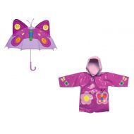 Kidorable Butterfly Rain Coat and Umbrella Set (4T)