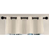 Veratex The Payton Collection 100% Cotton Made in the USA Modern & Elegant Grommet Window Valance, Ivory