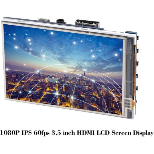  Fosa fosa 1080P IPS 60fps 3.5 inch HDMI LCD Screen Display for Raspberry Pi 3 Mode B+,3 Mode B, Pi 2 Model B, Pi Model B+, Pi Model A+ with Black Acrylic Protective Case