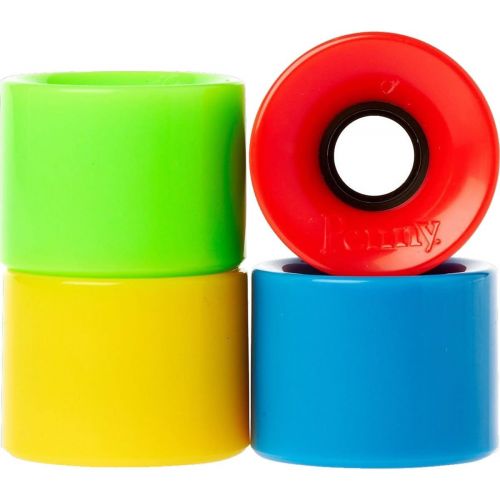 페니 Penny 4-Set Multi Pack Skateboard Wheels, Blue/Green/Red/Yellow, 59mm