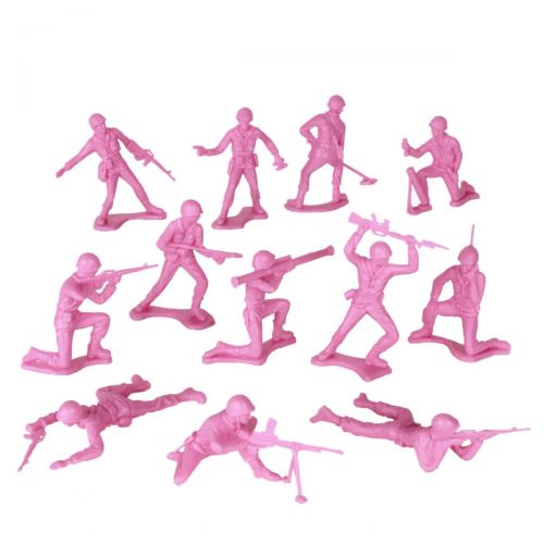  Tim Mee Toy TimMee Plastic Army Men: Pink 100pc Toy Soldier Figures - Made in USA: Toys & Games