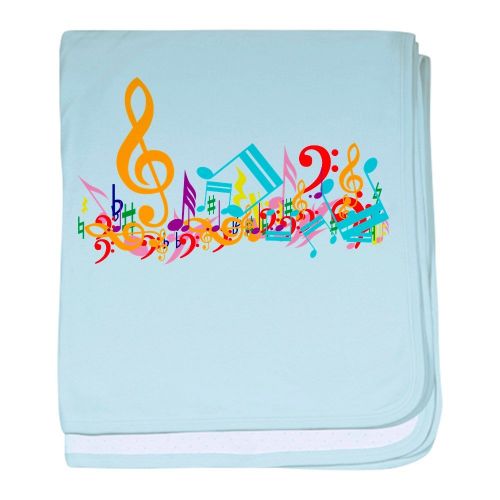  CafePress - Colorful Musical Notes - Baby Blanket, Super Soft Newborn Swaddle