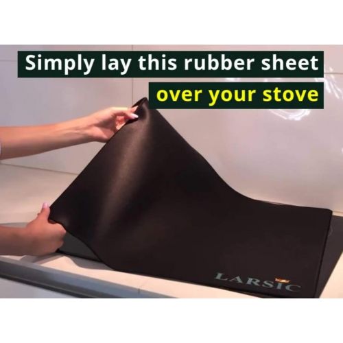  Larsic Stove Cover - Thick Natural Rubber Sheet Protects Electric Stove and Ranges Top. Anti-Slip Coating, Waterproof, Heat Resistant, Fold or Hang. Prevents Scratching, Expands Us