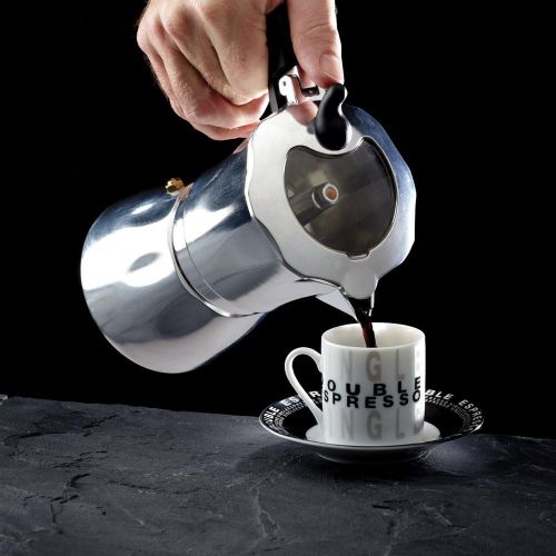  KitchenCraft Italian Collection Espressokocher 6 Tassen, 300 ml, durchsichtiger Deckel