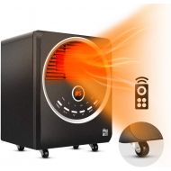 [아마존 핫딜] TRUSTECH Space Heater -1500W Portable Heater with 4 wheels, 3 Heating Modes, Tip-Over and Overheat Protection, Quiet, Timer, Adjustable Thermostat, Remote Control Electric Heater for Warmin