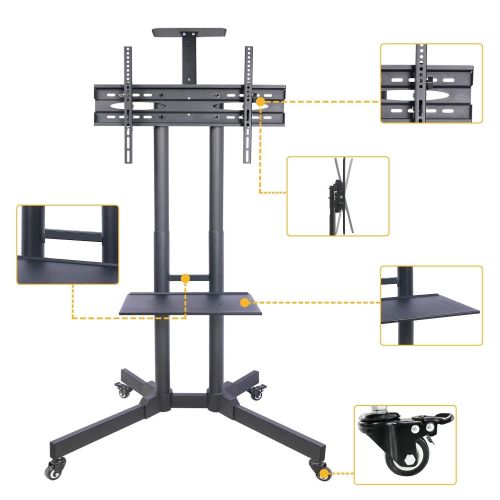  ABCCANOPY Mobile TV Cart with Wheels and Adjustable Shelf Rolling Trolley Mount TV Stand for 32-65 Inch LCD LED Flat Screen TV,Plasma TVs TV Monitors