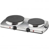 Brentwood TS-372 1440w Double Electric Hotplate, Silver