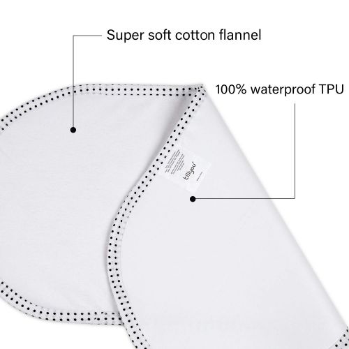  TILLYOU Soft Hypoallergenic Changing Pad Liners Waterproof, Washable Reusable Changing Table Cover Liners Double Layers, 100% Cotton Flannel Surface, 11.5x23 6 Count