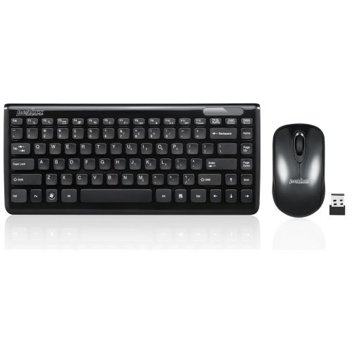  Perixx Periduo-707 Wireless 2.4GHz Mini Keyboard Mouse Set with 11 Hot Keys and 128 Bit AES Encryption, Batteries Included, Piano Black