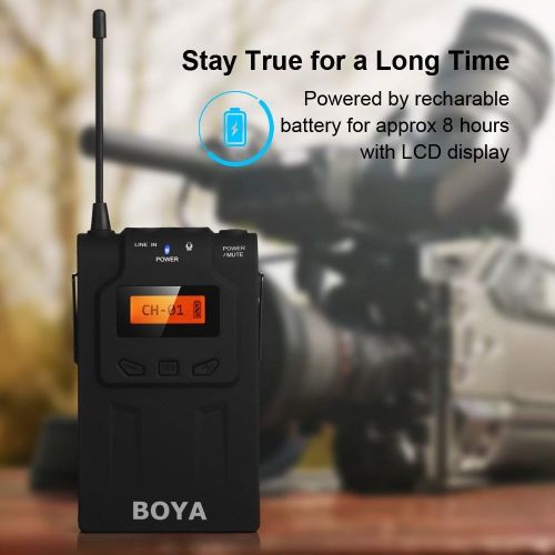  BOYA BY-WM6 Unique UHF Wireless Lavalier Microphone System for Canon Nikon Sony DSLR Cameras Camcorders Audio Recorder