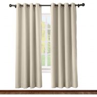 ChadMade Solid Thermal Insulated Blackout Curtains Drapes Antique Bronze GrommetEyelet Navy 52W x 63L Inch (Set of 2 Panels)