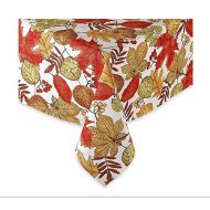 SAM HEDAYA CORP. Oxford Leaves Fall Autumn Print Fabric Tablecloth (60 x 144 Rectangle/Oblong)