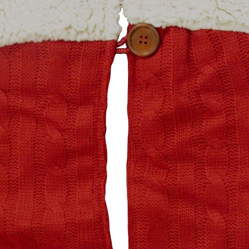 커트애들러 Kurt Adler Red and White Cable Knit Tree Skirt