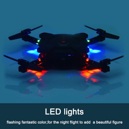  Leoie RC Quadcopter Drone with FPV Camera Live Video Foldable Aerofoils, Smart Phone and App Control UAV Predator, RTF Helicopter with 4 Channels, 6-Axis Gyro, Gravity Sensor with