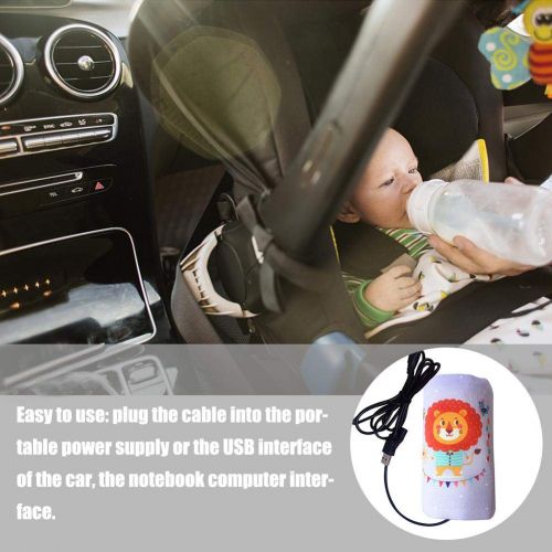  Fancylande Baby Flaschenwaermer Babykostwaermer, USB Heizung Milch Babyflaschenwaermer Tasche, Baby Thermostatflasche Waermedaemmung Tasche, Outdoor Tragbare Milchheizung Warme Milch Werkzeug