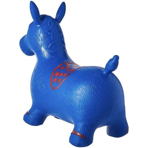  [아마존 핫딜] [아마존핫딜]AppleRound Blue Horse Hopper, Pump Included (Inflatable Space Hopper, Jumping Horse, Ride-on Bouncy Animal)