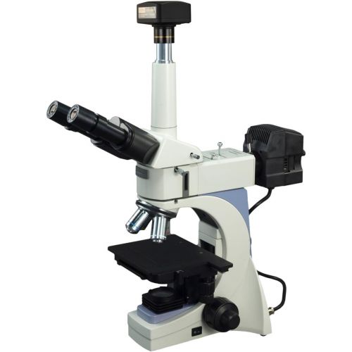  OMAX 40X-2000X Infinity Trinocular Metallurgical Microscope with TransmittedReflected Light and 14MP Camera and 100X Dry Objective