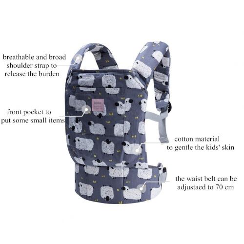  Bebamour Baby Doll Carrier for Kids Front and Back Carrier Original Cotton Baby Carrier for Doll for Boys & Girls (Grey)