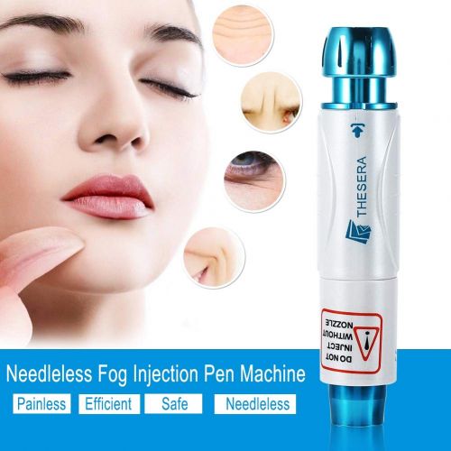  Professional Noninvasive Nebulizer Hyaluronic Acid Syringe, Needle Free Pen Hyaluronic Acid Micro Injector Skin Care Rejuvenation Whitening Moisture Beauty Salon