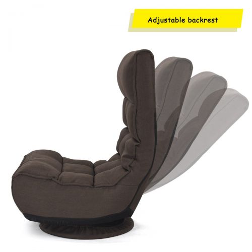 자이언텍스 Giantex 360 Degree Swivel Game Chair Folding 4-Position Adjustable Floor Lazy Sofa Chair
