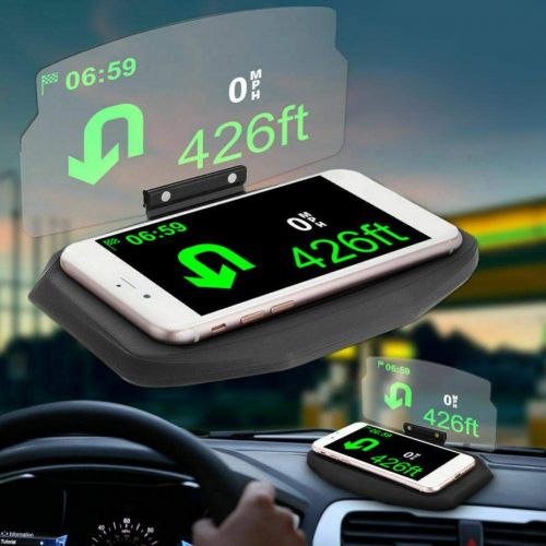  ASHATA Universal Mobile GPS Navigation Bracket HUD Head Up Display Mount for Up to 6.5 inches Smart Phone