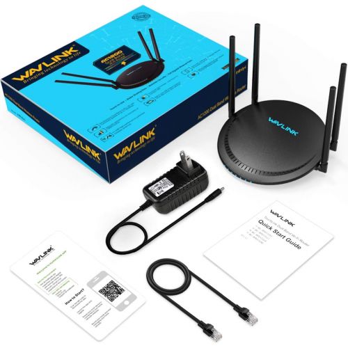  1200Mbps Smart WiFi Router, WAVLINK AC1200 Dual-Band Gigabit Ethernet Router 5Ghz + 2.4Ghz Gaming WiFi Router High Speed Wireless WiFi Box with Long Range for Gaming Xbox Playstati