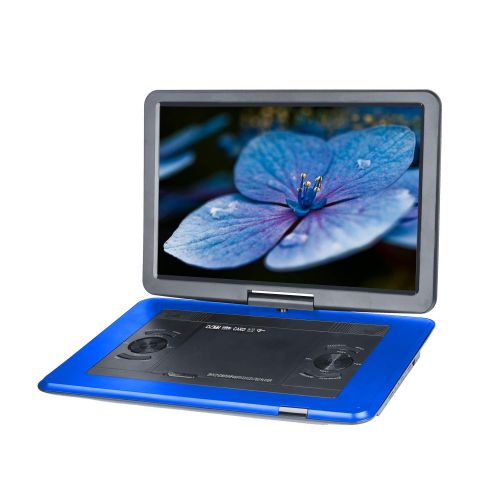  COOAU 15.6“ Portable DVD Player with Remote Controller, Large 270 Degrees Swivel Screen, 6 Hrs Long Lasting Built-in Battery, Setreo Sound, Region Free, SD+USB+AVin+AVout+Earphone