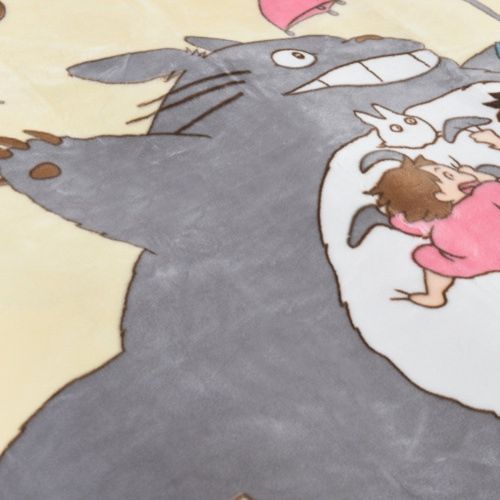  HOLY HOME Kid’s Cloud Blanket Double Faced Ultra Soft Coral Flannel Printing Bedclothes Anime Totoro 44x55 Beige