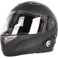 Motorcycle Bluetooth Helmet, FreedConn BM2-S Bluetooth Integrated Modular Flip up Dual Visors Full Face Motorcycle Helmet Built-in Intercom Communication Range 500M FM Radio (Mediu