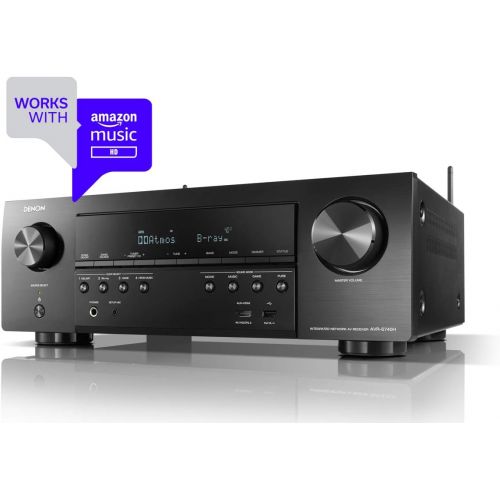  Denon AVR-S740H Receiver, 7.2 Channel 4K Ultra HD for Unmatched Realism, 3D Video, Dolby Surround Sound (Atmos, DTSVirtual), Stream Music with Alexa Control, HEOS Wireless Speaker