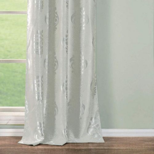  Duck River Textile Hastings Heavy Medallion Insulated Blackout Room Darkening Window Curtain Set of 2 Panels, 36 X 84 Inch, Taupe, 2 Piece
