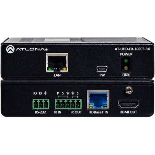  Atlona Technologies Atlona AT-UHD-EX-100CE-RX | 4K UHD HDMI Over 100M HDBaseT Receiver with Ethernet Control PoE