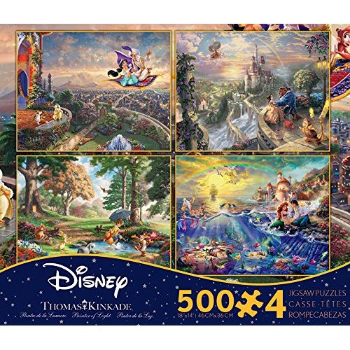  Ceaco Thomas Kinkade 4-in-1 Multi Pack Disney Puzzles (500 Piece)