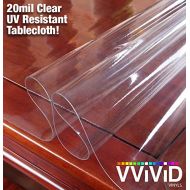 VViViD 20mil Premium Crystal Clear Multi-Purpose Heavy-Duty Vinyl Fabric Tablecloth Protective Cover (9ft x 54 Inch)