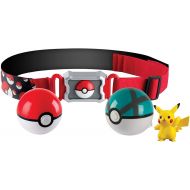 [아마존핫딜][아마존 핫딜] PoKeMoN Pokemon Clip and Carry Poke Ball Adjustable Belt with 2 inch Pikachu Figure, Poke Ball, and Grass Type Nest Ball - Gotta Catch Em All