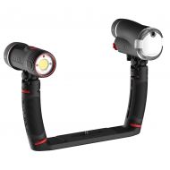 SeaLife SL690 Sea Dragon Duo 3000F Flash & LED Video Light Set Includes Flash, Auto Light, 2 Grips, Dual Tray & Duo Case
