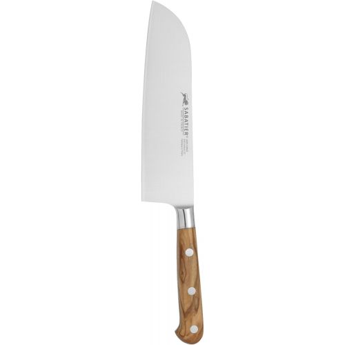  Sabatier Santoku Knife, 7-Inch, Olivewood