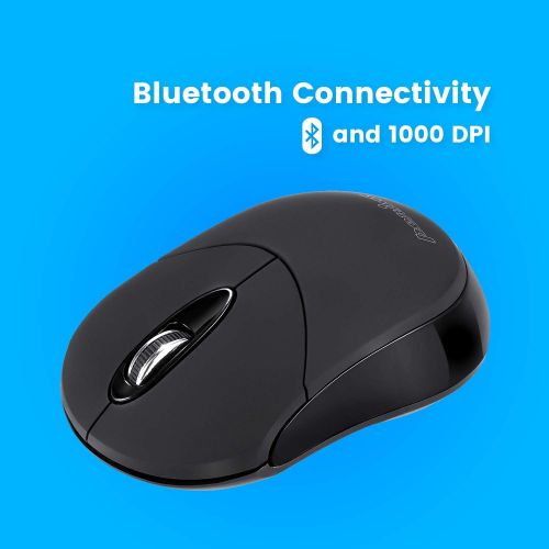  Perixx PERIMICE-802 Wireless Bluetooth Mouse for Windows and Android PC & Tablet - 3 Buttons,Rubber Black