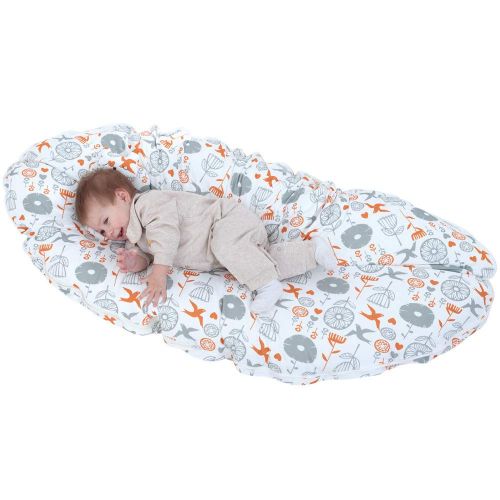아이베이비 I-baby i-baby 4 in 1 Nursing Pillow Cotton Knitted Cover Breast Feeding Pillow Maternity Pregnancy Support Pillow Multi-Functional Baby Cushion (Flowers)