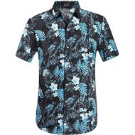 SSLR Mens Jungle Prints Casual Short Sleeve Aloha Hawaiian Shirt