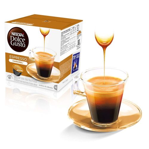네스카페 Nestle Nescafe Dolce Gusto Coffee Pods  Espresso Caramel Flavor - Choose Quantity (3 Pack (48 Capsules))
