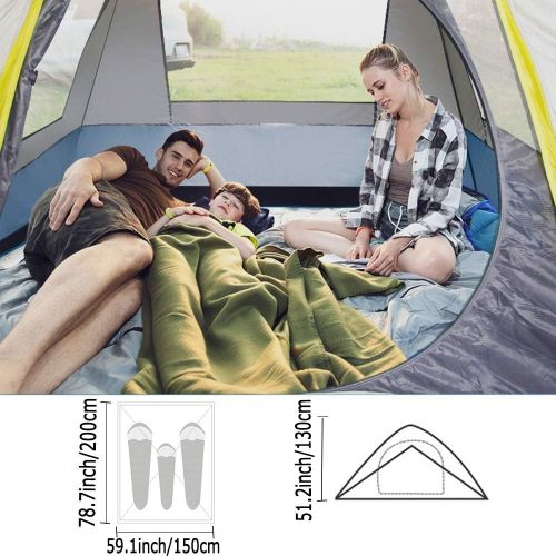  ALTINOVO Outdoor Family Camping Frame Zelt, kann 2-3 Personen Leben Belueftet wasserdicht Dauerhaft Geeignet fuer Strandreisen,BlueAndWhite