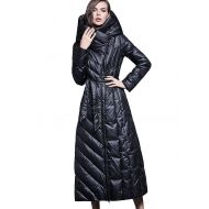 Queenshiny Womens Long Over The Knee Thick Fashion Warm Winter White Duck Down Coat Jacket