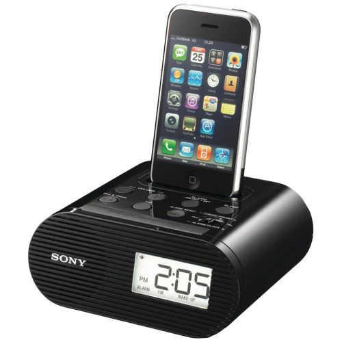 소니 Sony ICF-C05IP 30-Pin iPhoneiPod Clock Radio Speaker Dock with AC Power Adapter (Black)